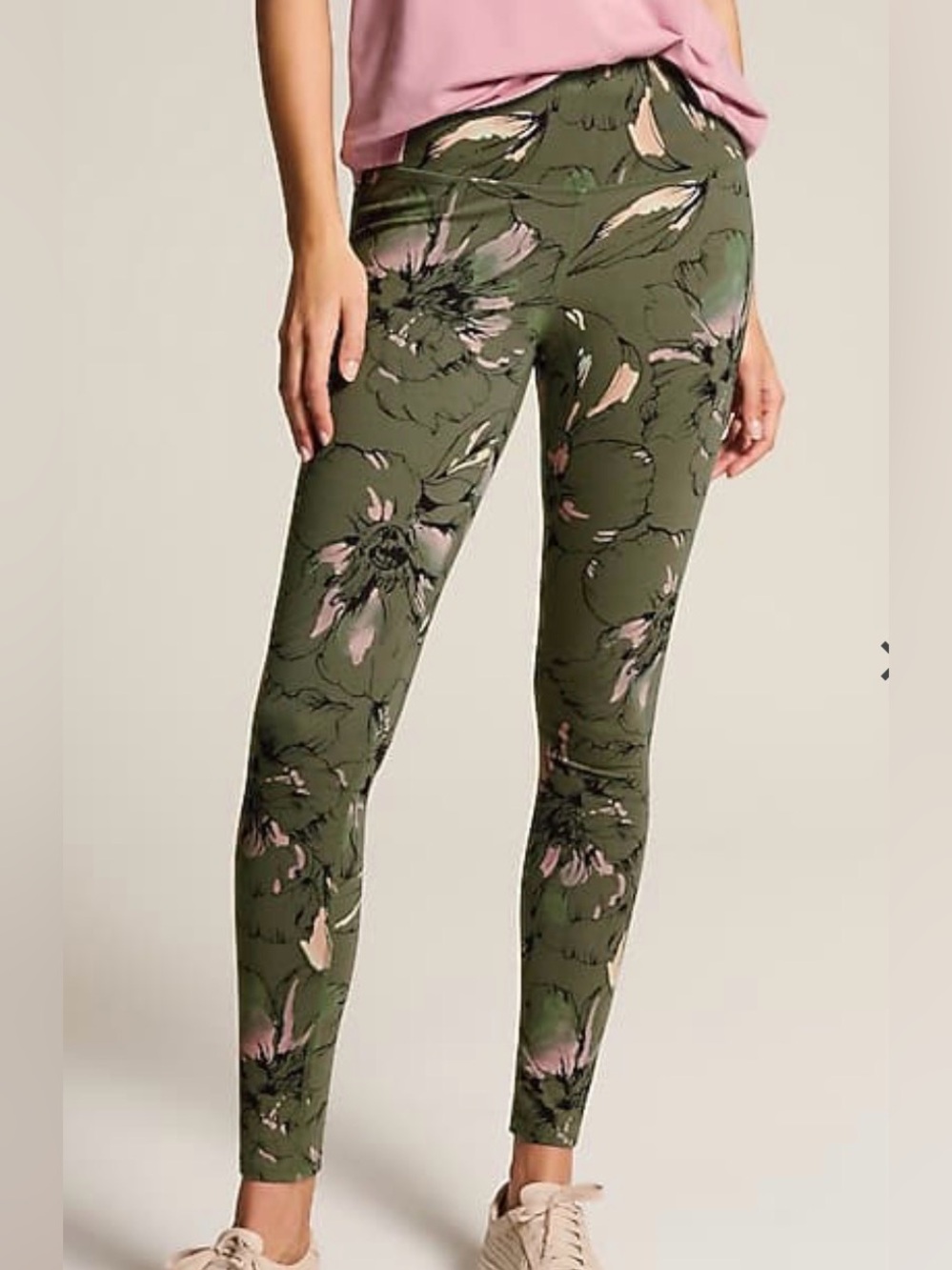J Jill Floral Print Olive Slim Leg Women’s Leggings